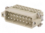 Connector: HDC | contact insert | male | DA | PIN: 16 | 16+PE | size D16A