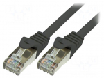 Patch cord | F/UTP | 5e | stranded | CCA | PVC | black | 10m | 26AWG