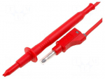 Test lead | 25A | with 4mm axial socket | Len: 1m | red