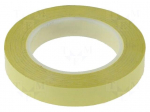Tape: electrical insulating | W: 19mm | L: 66m | Thk: 63um | yellow | 100%