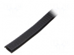Hole and edge shield | PVC | L: 10m | black | H: 15mm | W: 12mm
