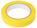 Tape: electrical insulating | W: 19mm | L: 66m | Thk: 60um | yellow | 80%