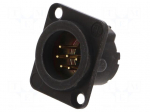 Connector: XLR | socket | male | PIN: 6 | straight | soldering | black