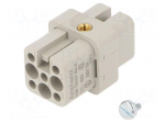 Connector: HDC | contact insert | female | 16A | 250V | PIN: 8 | 7+PE