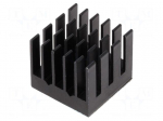 Heatsink: extruded | grilled | BGA | black | L: 17mm | W: 17mm | H: 14.5mm