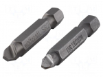 Tools set: screwdriver bits | Holder: E6,3mm | SR1,SR2 | 1/4" | 2pcs.