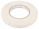 Tape: electrical insulating | W: 15mm | L: 55m | Thk: 0.177mm | white