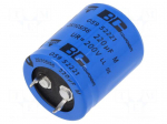 Capacitor: electrolytic | SNAP-IN | 220uF | 200VDC | &Oslash;25x30mm | &plusmn;20%