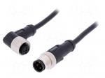 Cable: for sensors/automation | M12 | PIN: 4 | 5m | plug | 250VDC | 250VAC