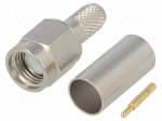 Connector: SMA | plug | male | straight | 50&Omega; | RG142,RG223,RG400 | PTFE