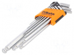 Wrench: hex key-set | spherical | 9pcs.