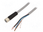 Cable: for sensors/automation | M12 | PIN: 5 | straight | 3m | plug | 16A
