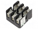 Fuse holder | for DIN rail mounting | 60A | 300V | Poles: 3 | black