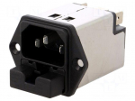 Connector: AC supply | socket | male | 10A | 250VAC | C14 (E) | 5220