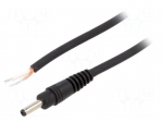 Cable | 1x0.75mm2 | wires,DC 3,5/1,3 plug | straight | black | 1.5m