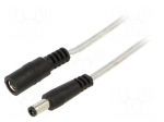 Cable | 2x0.5mm2 | DC 5,5/2,5 plug,DC 5,5/2,5 socket | straight