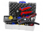 Tools set: for crimping push-on connectors, terminal crimping