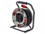 Extension lead | 3x1.5mm2 | 40m | rubber | black | Sockets no: 4 | reel