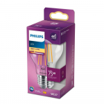 PHILIPS LED stikla 75W E27 Silti balta 2700K A60 caurspīdīga spuldze 8718699762995 929002025455