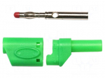 Laboratory connector: 4mm banana | plug | 45A | 600VAC | green