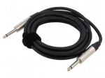 Cable | Jack 6,3mm 2pin plug,both sides | 3m | black | &Oslash;cable: 6mm