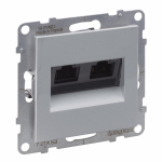 SUNO Double RJ45 socket category 6 UTP aluminium
