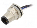 Connector: M12 | socket | male | PIN: 4 | for panel mounting