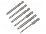 Tools set: screwdriver bits | Phillips,PlusMinus PZ-type,slot
