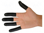 Cleanroom acces: finger cots | black | latex | S | ISO 6 | ESD | 1440pcs.