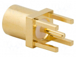 Connector: MMCX | socket | female | straight | 50&Omega; | THT | on PCBs | PTFE