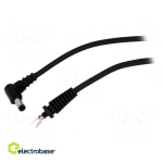 Cable; wires,DC 5,5/2,1 plug; angled; 1mm2; black; 1.5m; -20&divide;70&deg;C