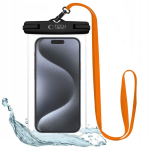 Case universal pocket Tech-Protect  Tech-Protect Waterproof Case UWC7 waterproof for devices up to 6.9" - black and orange