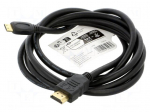 Cable | HDMI plug,mini HDMI plug | PVC | HDMI 2.1 | Len: 2m | black