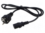 Cable | 3x0.75mm2 | CEE 7/7 (E/F) plug,IEC C13 female | PVC | 1.2m
