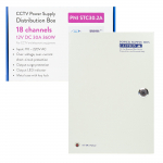 CCTV power supply PNI STC30.2A in metal box 12V 30A 360W, 18 outputs