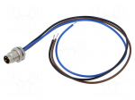 Connector: M8 | socket | male | PIN: 3 | IP67 | straight | cables | 0.2m