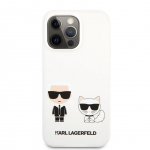 Back panel cover Karl Lagerfeld Apple iPhone 13 Pro Choupette Liquid Silicone Case White