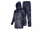 Rainproof set | Size: XL | navy blue | with a hood | Kit: jacket,pants
