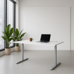 Adjustable Height Table Up Up Bjorn Gray, Table top L White