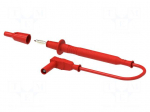 Test lead | 12A | probe tip,banana plug 4mm | Len: 1m | red | &Oslash;: 4mm