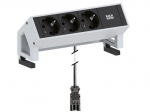 Bachmann Desk2 socket-outlet 3 x Type F Black, Stainless steel