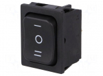 ROCKER | DP3T | Pos: 3 | ON-OFF-ON | 6A/250VAC | black | IP40 | none | 100m&Omega;
