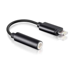 Forever Adapter Lightning to 3.5mm Audio Headphone Jack Adapter (A1749 / MMX62ZM/A Analog) 10cm Black