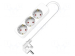 Extension lead | 3x1.5mm2 | 1.5m | PVC | white | Sockets no: 3 | 16A