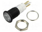 Indicator: LED | prominent | white | 230VAC | &Oslash;12mm | IP50 | connectors