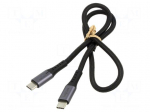 Cable | USB 3.2 Gen 2x2 | USB C plug,both sides | 0.5m | black | 240W