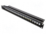 Patch panel | black | Number of ports: 24 | 19" | rack 19" | RACK