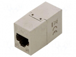 RJ 45 coupler | RJ45 socket,both sides | connection 1: 1 | grey