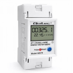 Qoltec Single-phase electronic energy consumption meter for DIN rail | RESET | periodic and continuous meter | 230V | 60A | LCD | LED | 2P