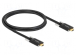 Cable | USB C plug,both sides | 1m | black | 24AWG,30AWG | 10Gbps